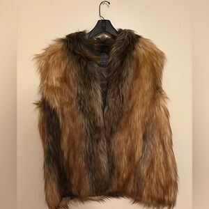 Fabulous Furs Brown Faux Fur Vest